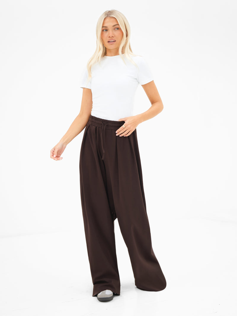 Cleo Wide Leg Trousers - Brown