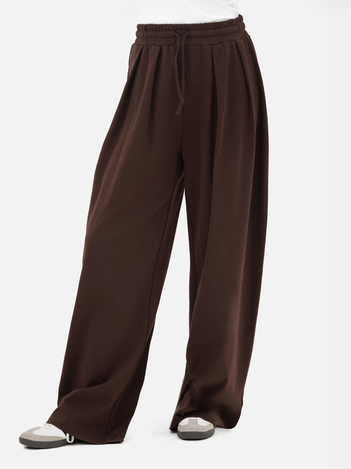 Cleo Wide Leg Trousers - Brown