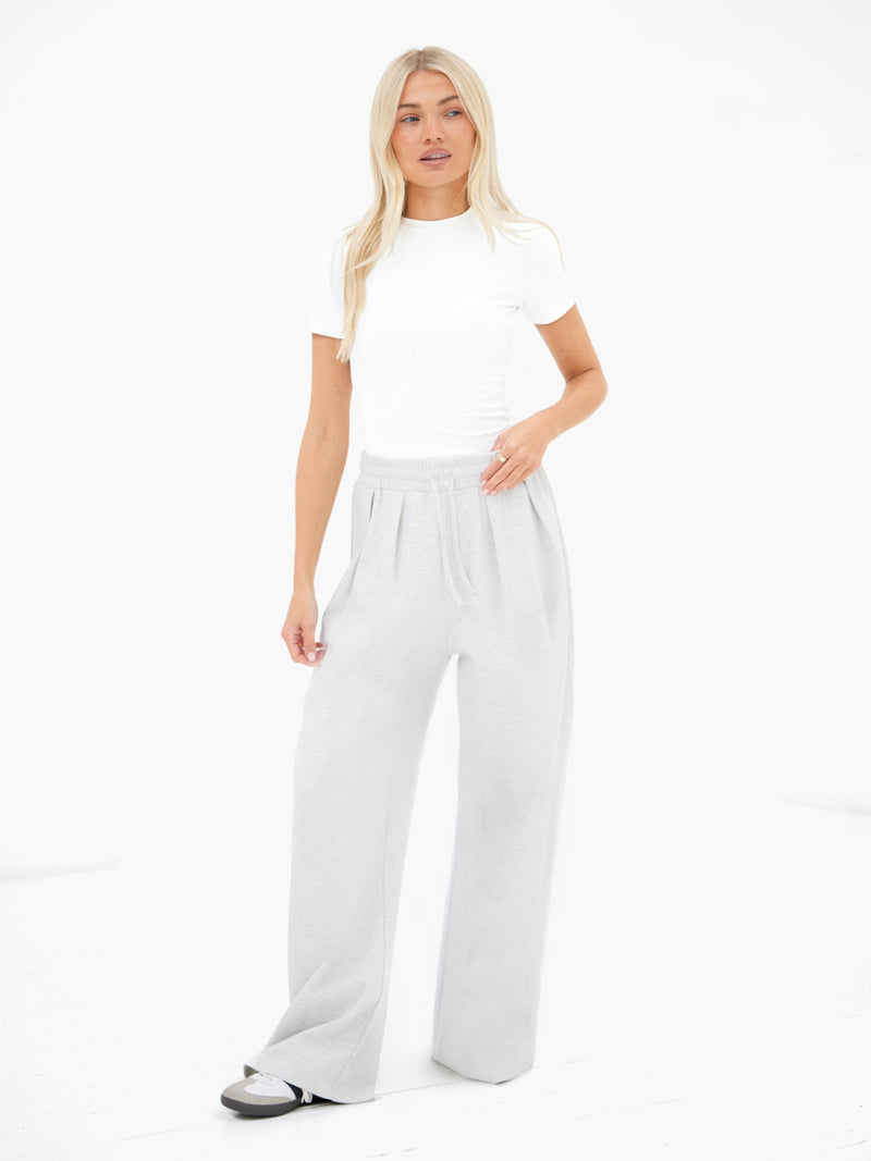 Cleo Wide Leg Trousers - Marl Grey