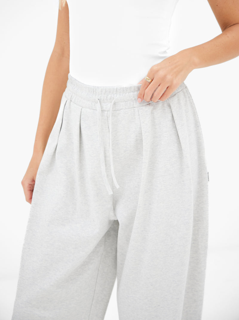 Cleo Wide Leg Trousers - Marl Grey