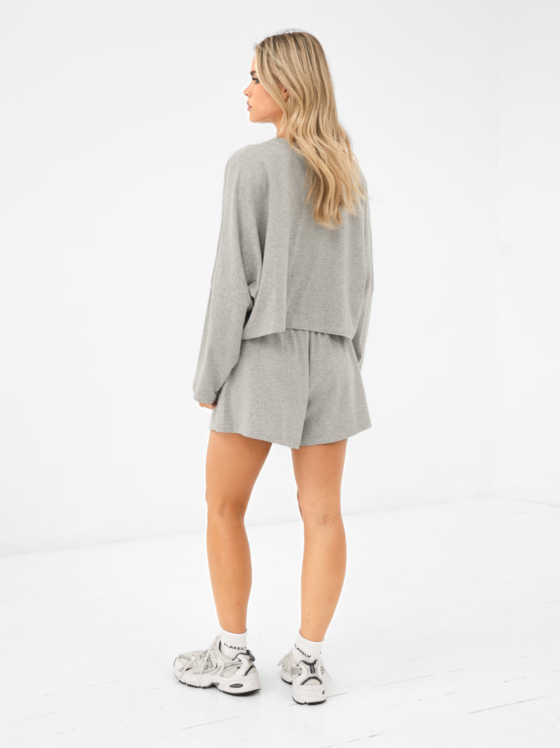 Ayla Cotton Shorts - Marl Grey