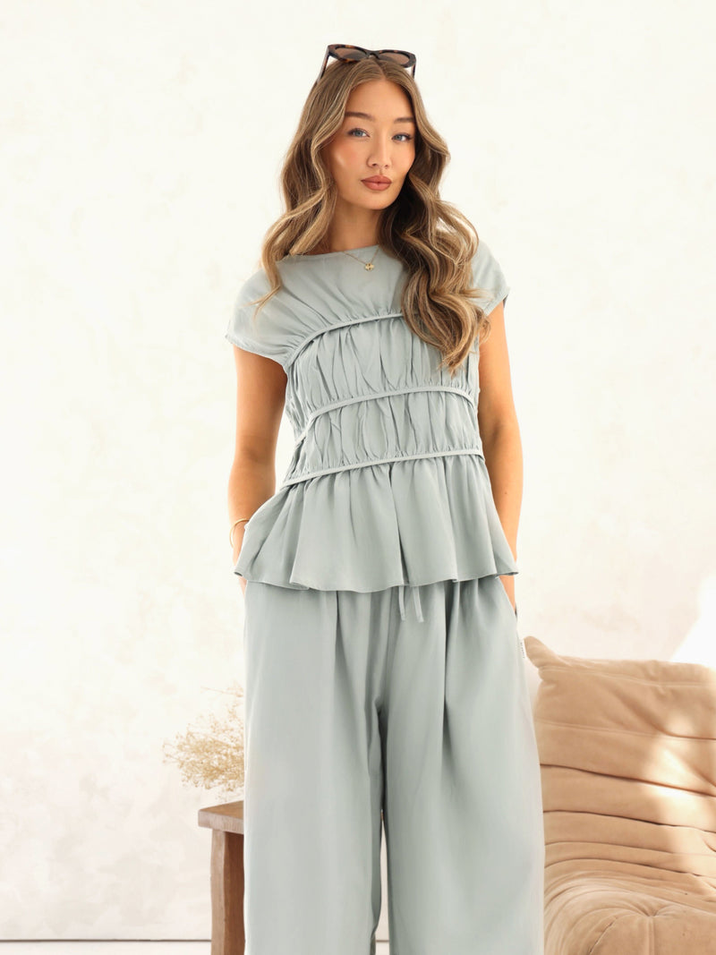 Alessia Linen Trousers - Soft Sage