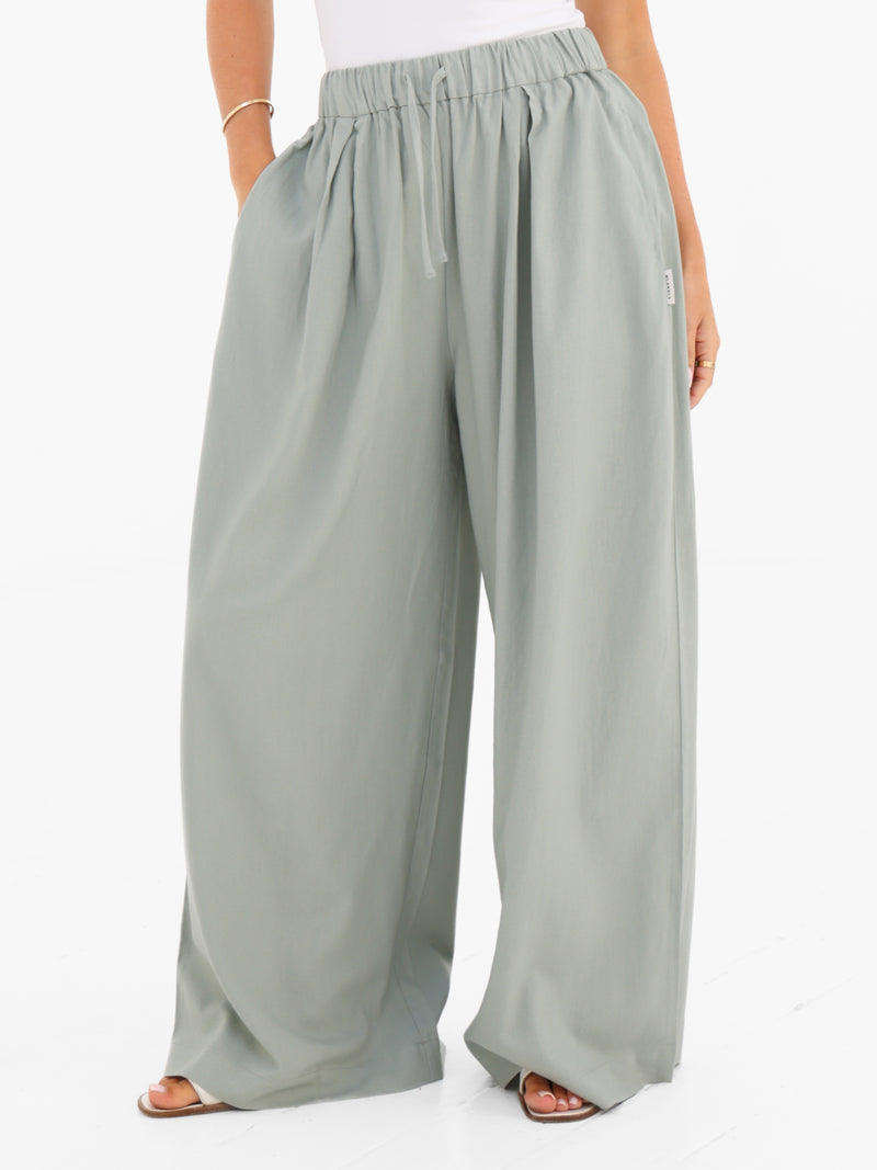 Alessia Linen Trousers - Soft Sage