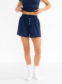 Rosie Pointelle Shorts - Light Navy
