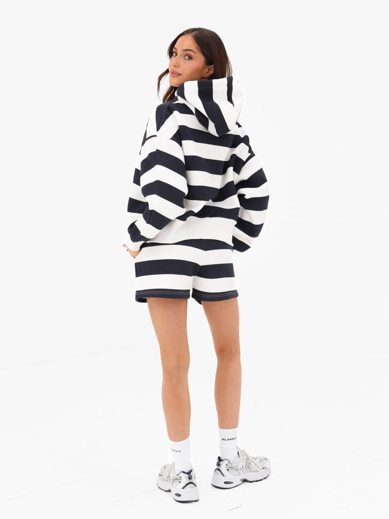Molly Striped Hoodie - Navy