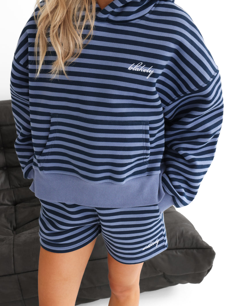 Evie Striped Hoodie - Blue