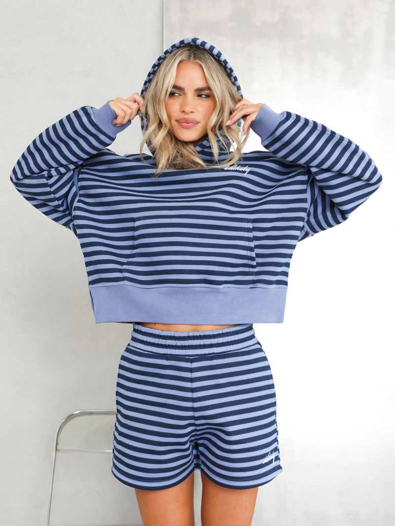 Evie Striped Hoodie - Blue