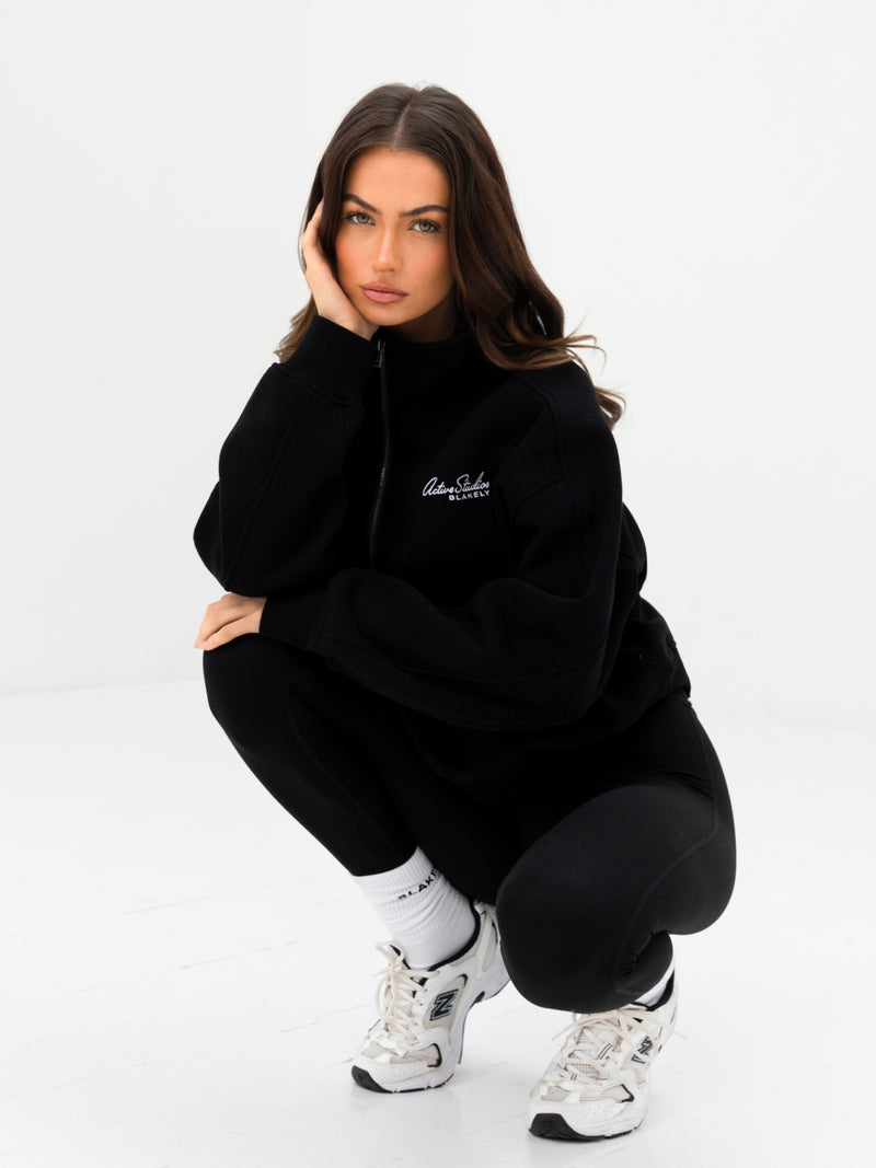 Addie 1/4 Zip Sweater - Black