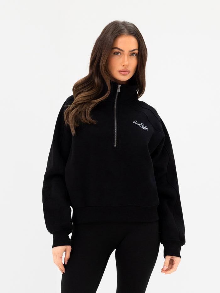 Addie 1/4 Zip Sweater - Black