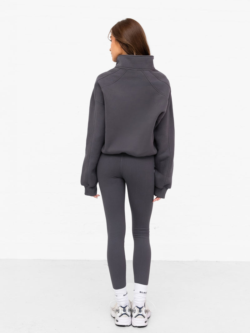 Addie 1/4 Zip Sweater - Charcoal