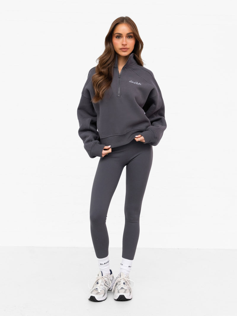 Addie 1/4 Zip Sweater - Charcoal