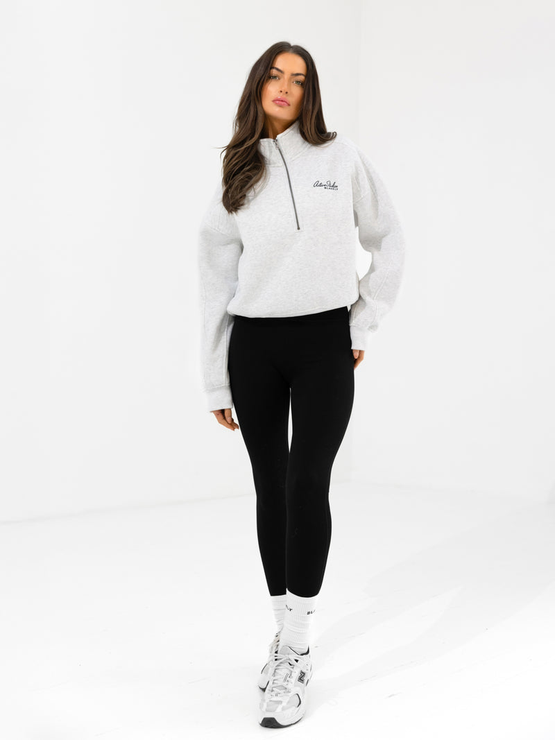 Addie 1/4 Zip Sweater - Marl White