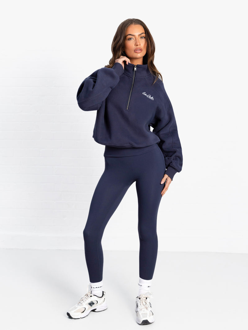 Addie 1/4 Zip Sweater - True Navy