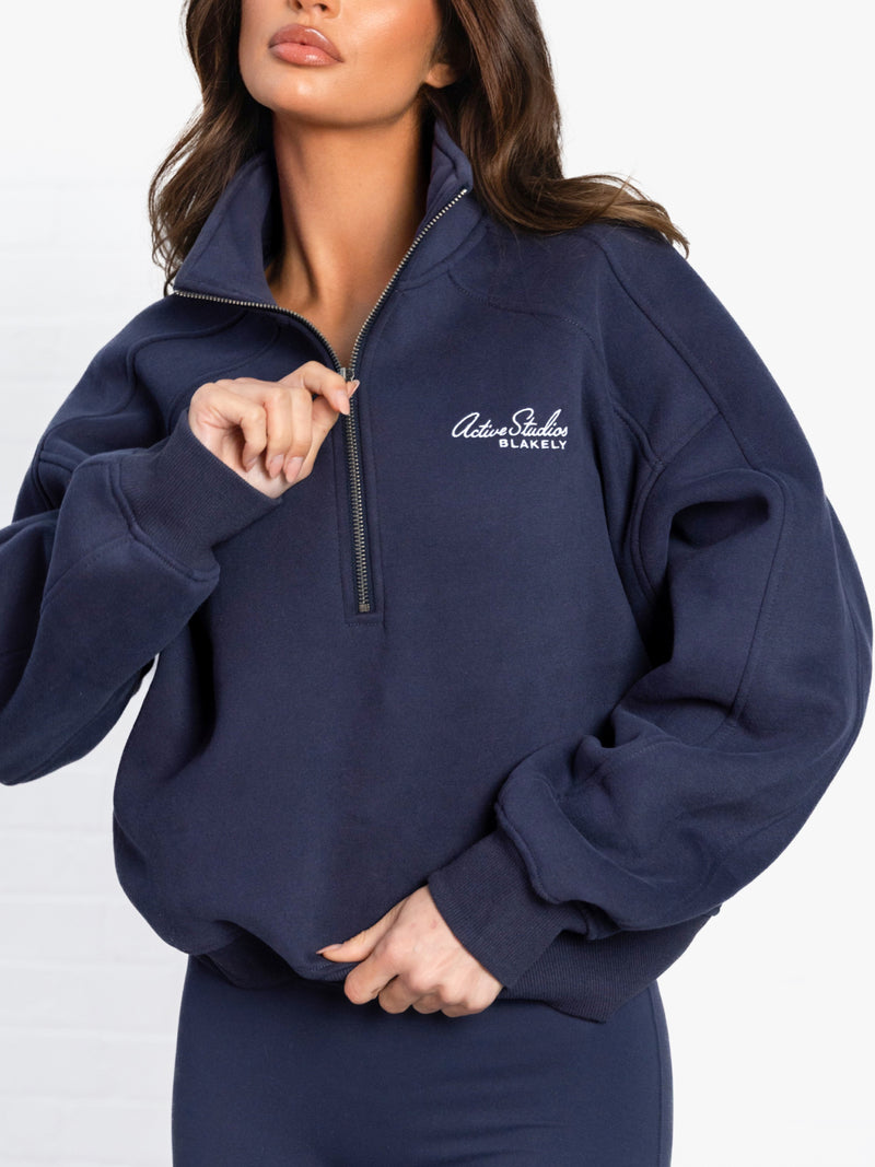 Addie 1/4 Zip Sweater - True Navy