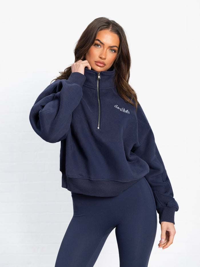 Addie 1/4 Zip Sweater - True Navy
