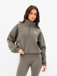 Addie 1/4 Zip Sweater - Safari Green