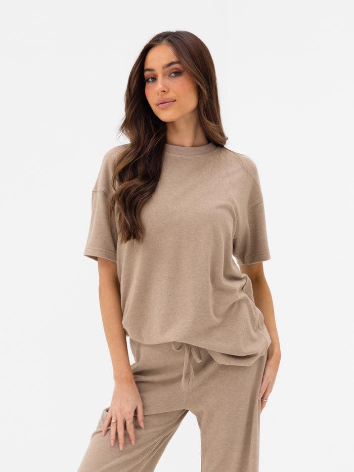 Nellie Oversized T-Shirt - Marl Beige