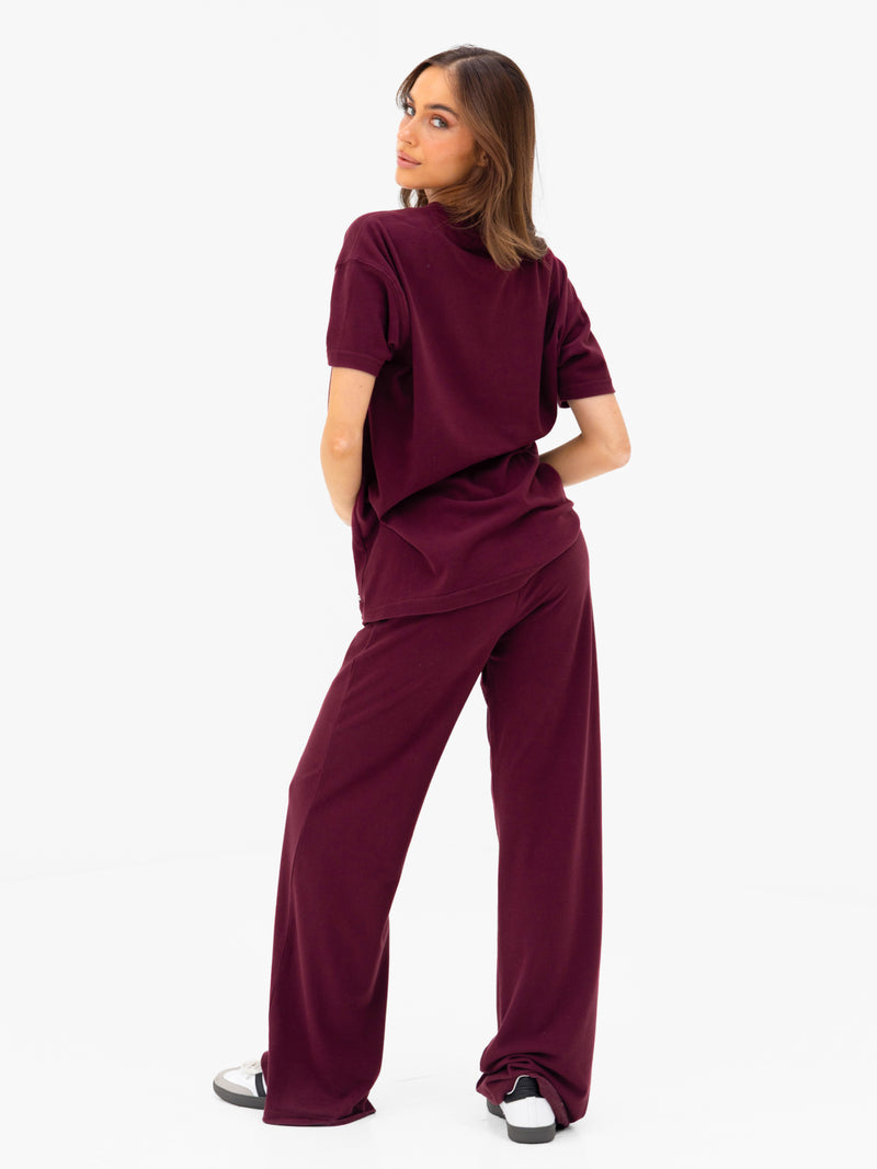 Nellie Oversized T-Shirt - Rich Burgundy