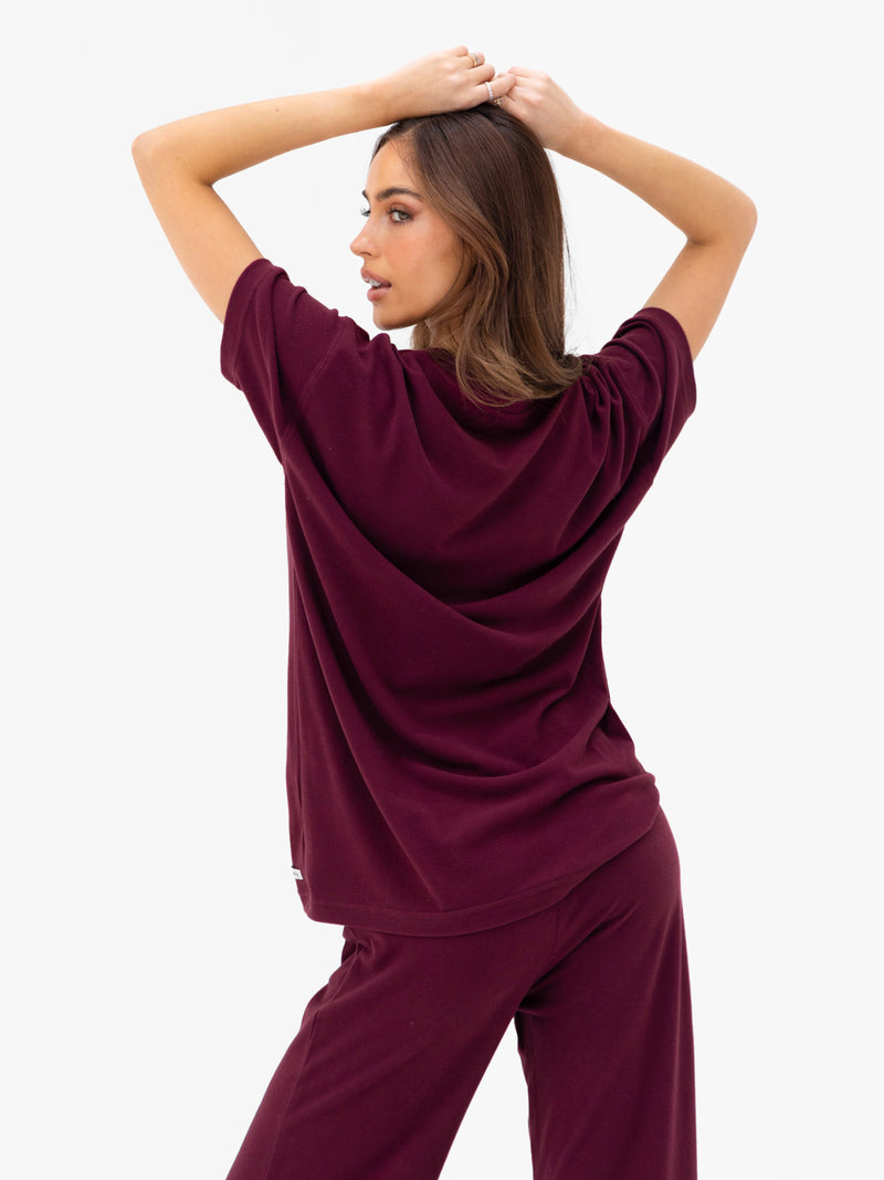 Nellie Oversized T-Shirt - Rich Burgundy