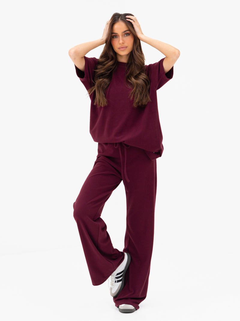 Nellie Oversized T-Shirt - Rich Burgundy