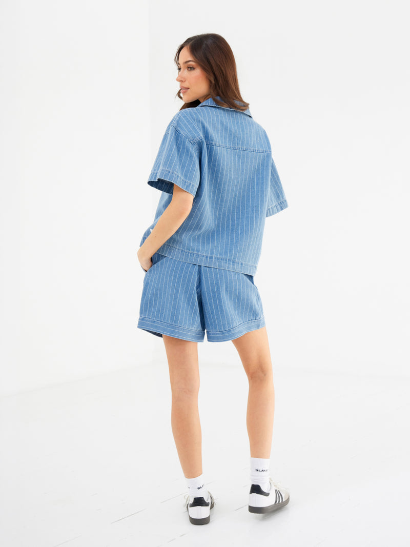 Tatum Denim Shorts - Mid Blue