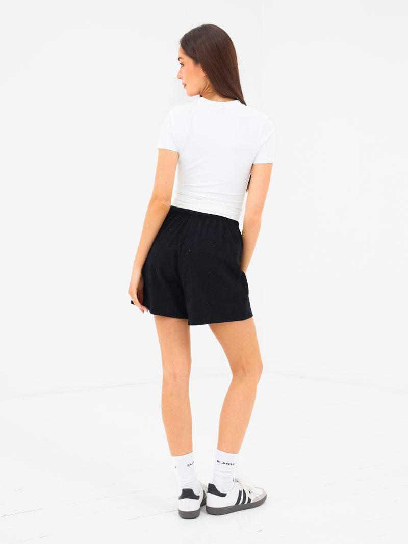 Amina Wide Leg Shorts - Black