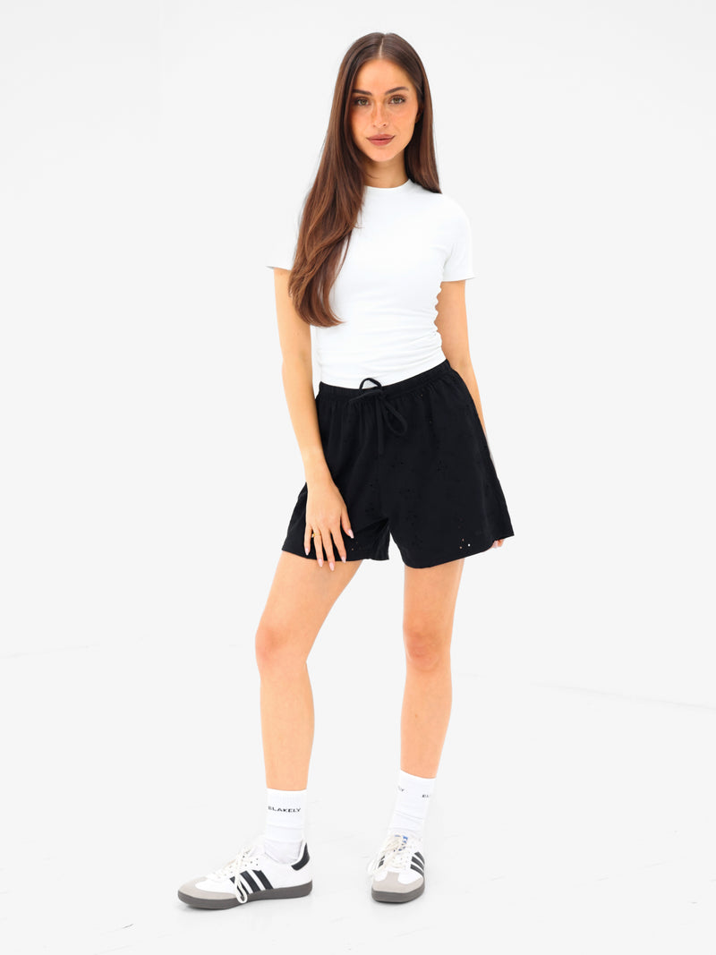 Amina Wide Leg Shorts - Black