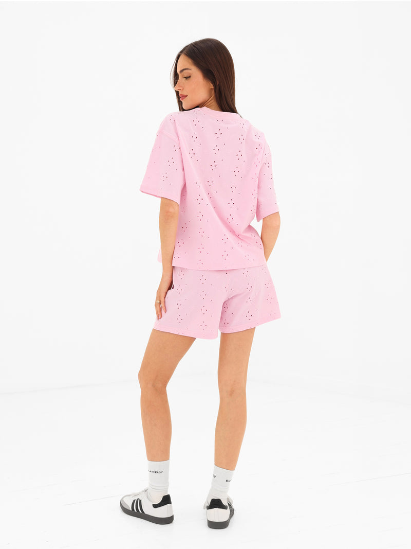 Amina Wide Leg Shorts - Pink