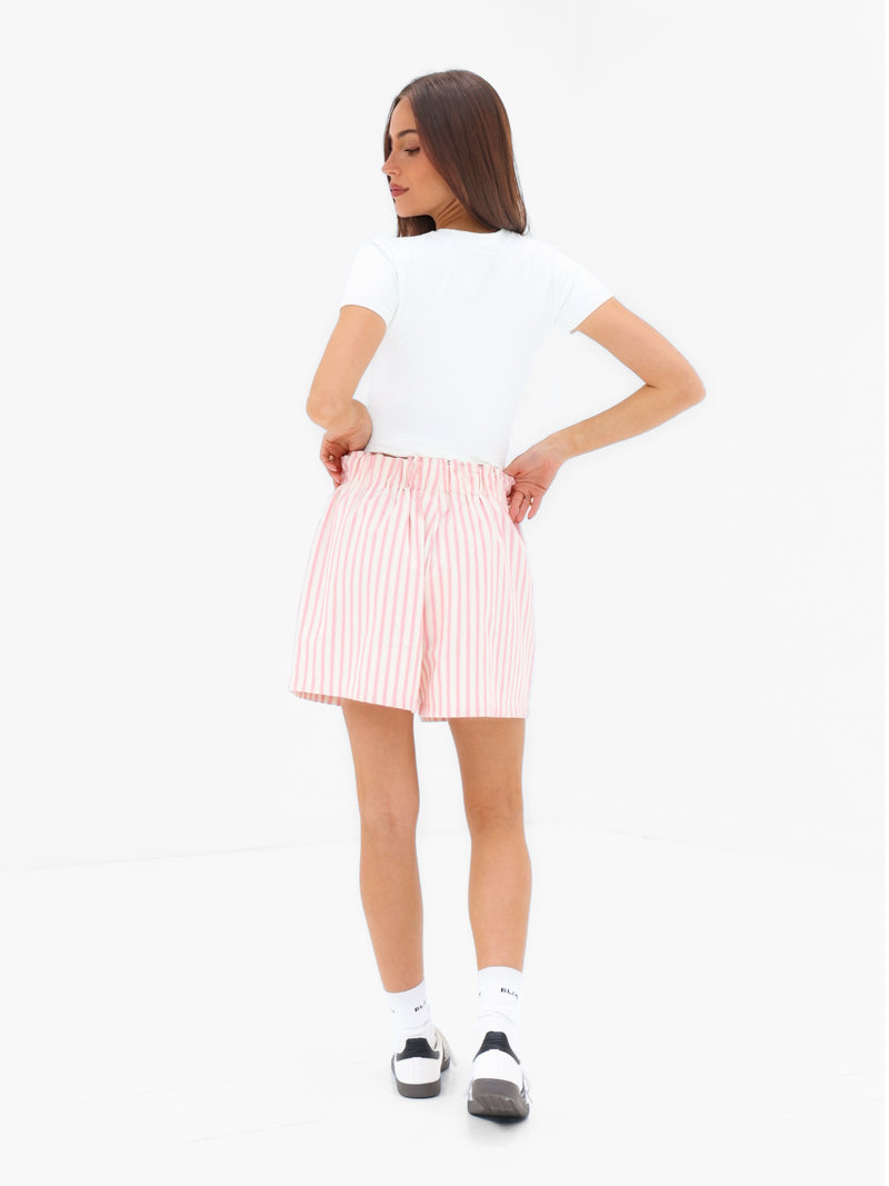 Lou Stripe Shorts - Warm Pink