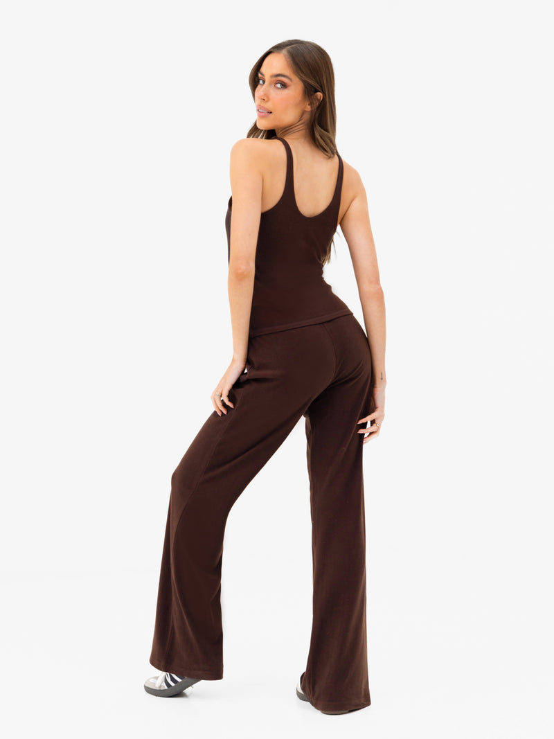 Nellie Wide Leg Trousers - Dark Brown