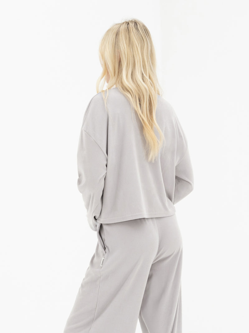 Alma Button Up Cardigan - Light Grey