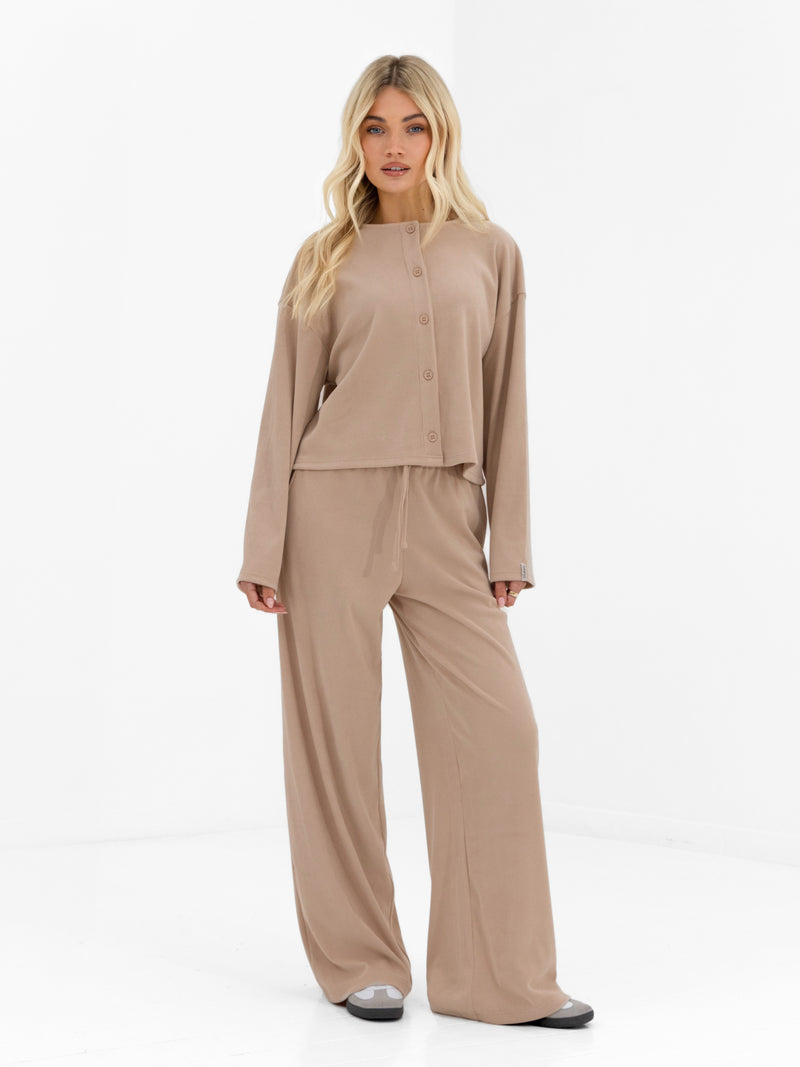 Alma Button Up Cardigan - Tan