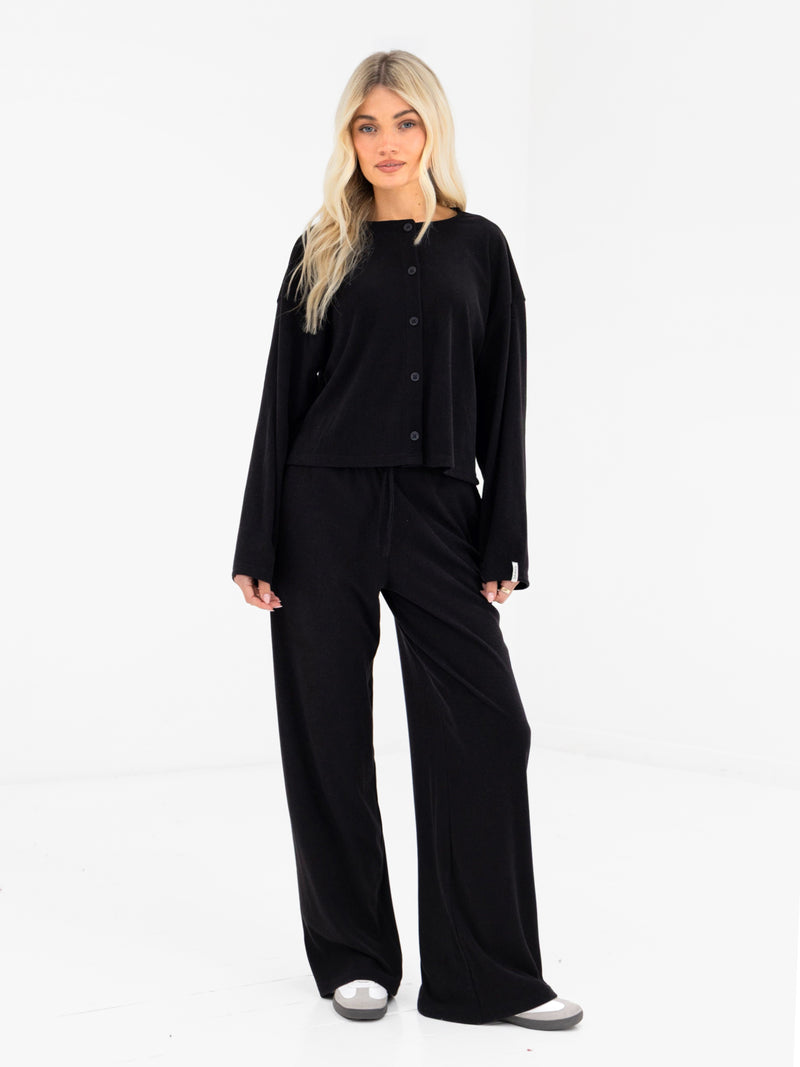 Alma Wide Leg Trousers - Black