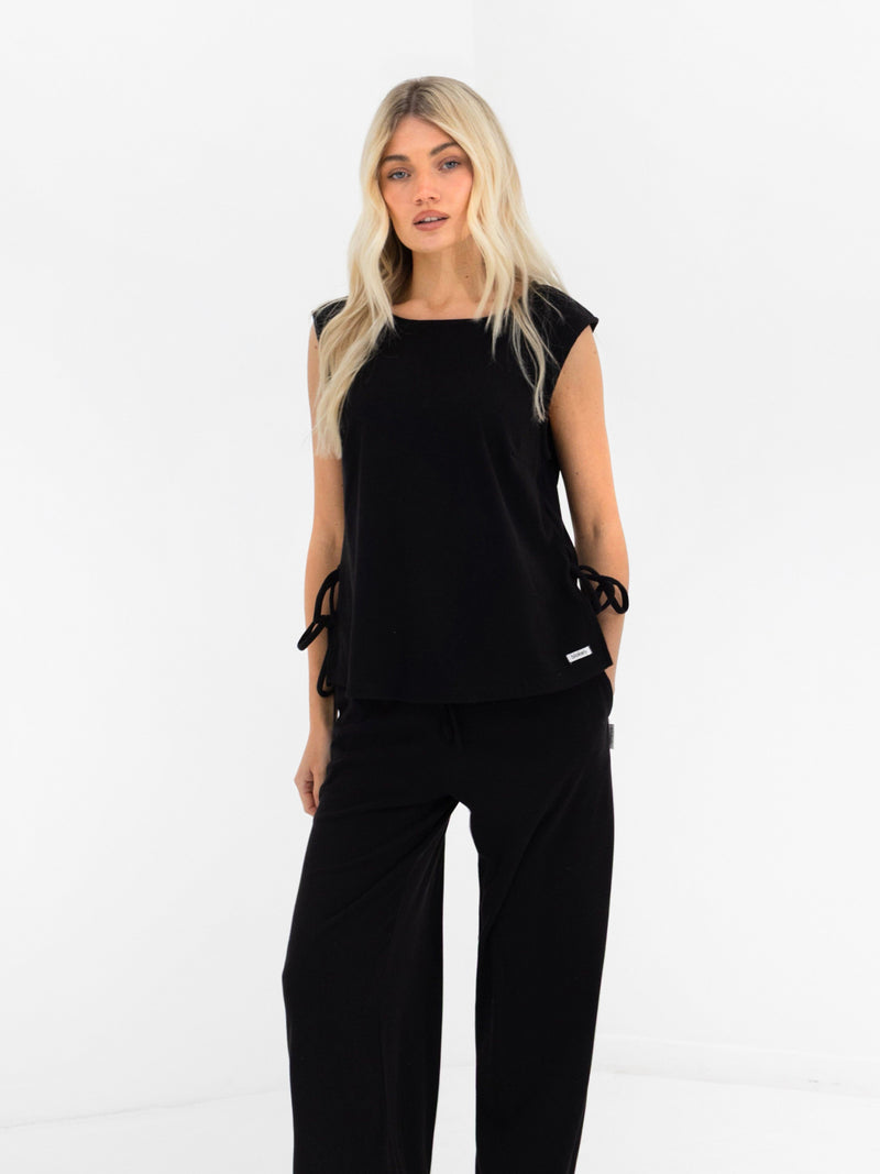 Alma Wide Leg Trousers - Black