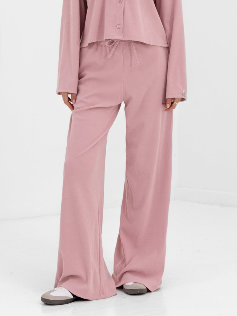 Alma Wide Leg Trousers - Dusky Pink