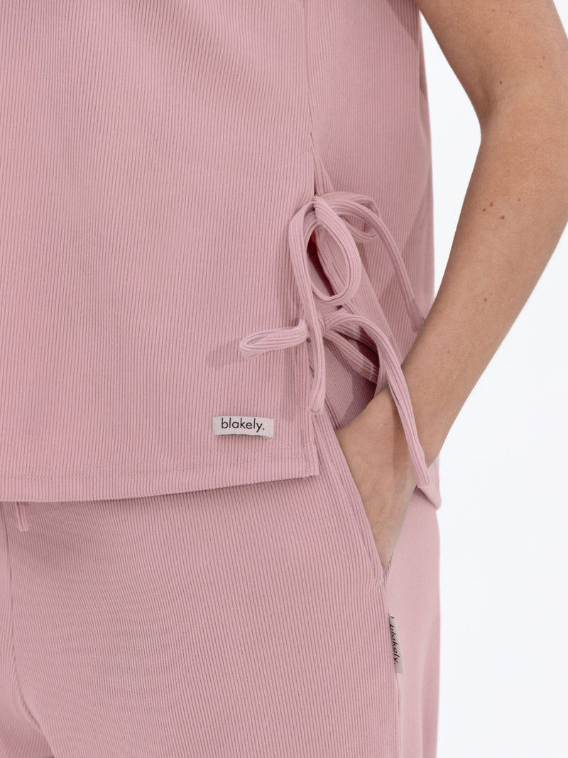 Alma Tie Up Vest - Dusky Pink