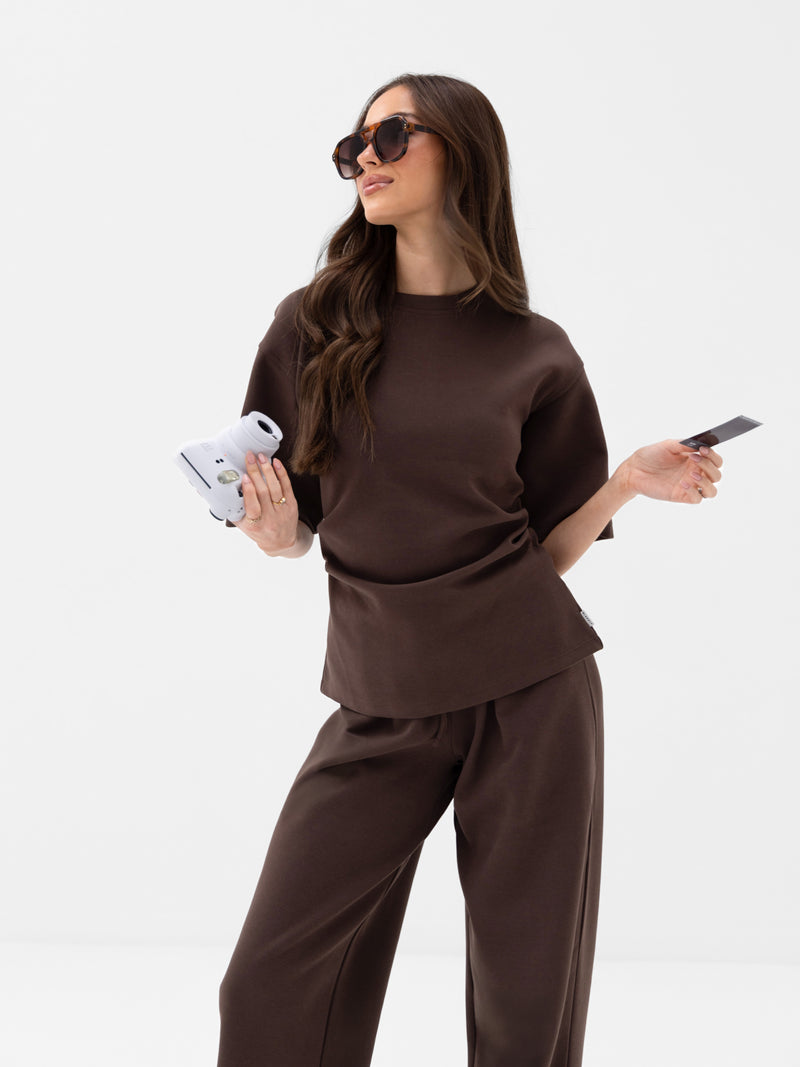 Emmy Cinched T-Shirt - Mocha Brown