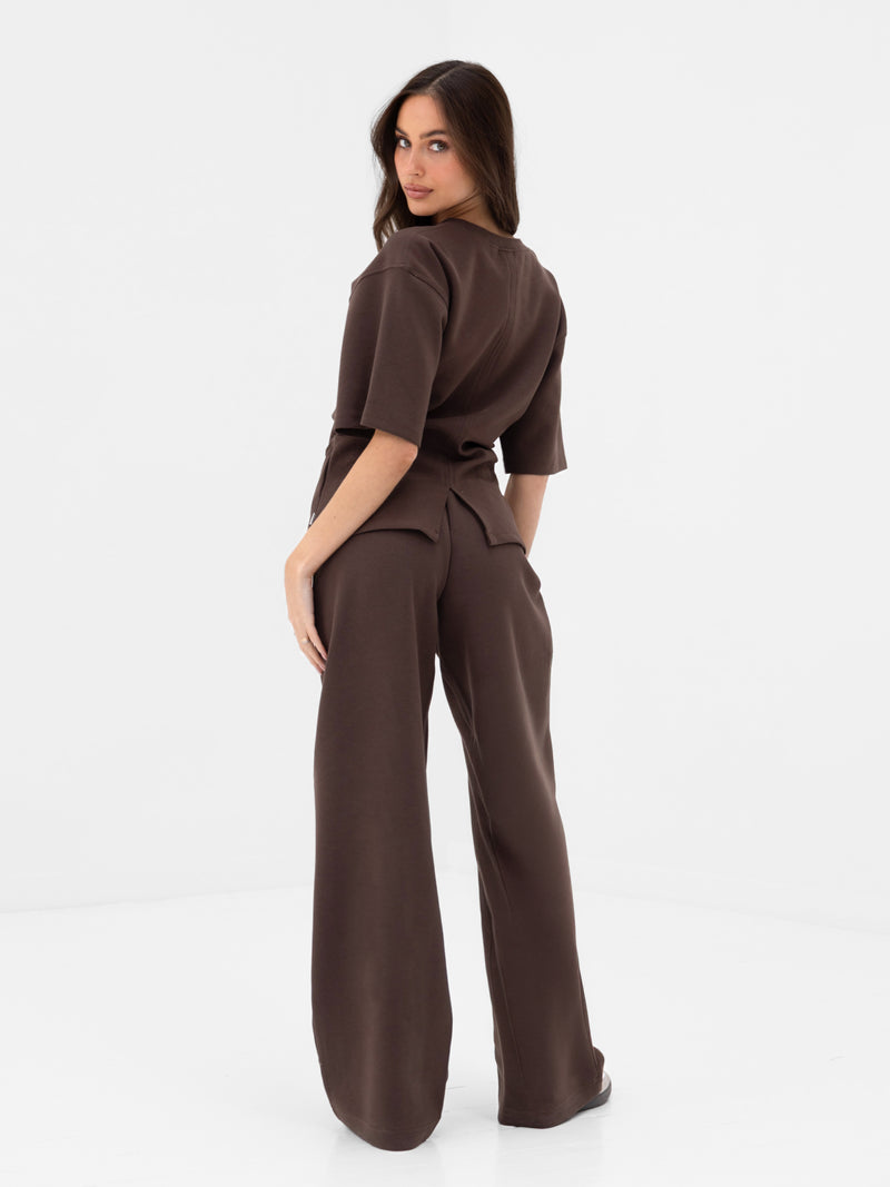 Emmy Cinched T-Shirt - Mocha Brown