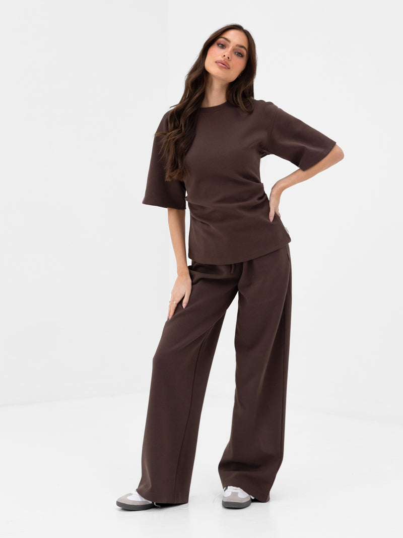 Emmy Cinched T-Shirt - Mocha Brown