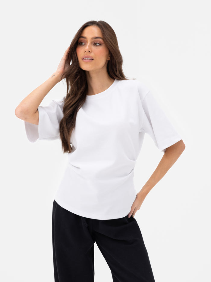 Emmy Cinched T-Shirt - Soft White