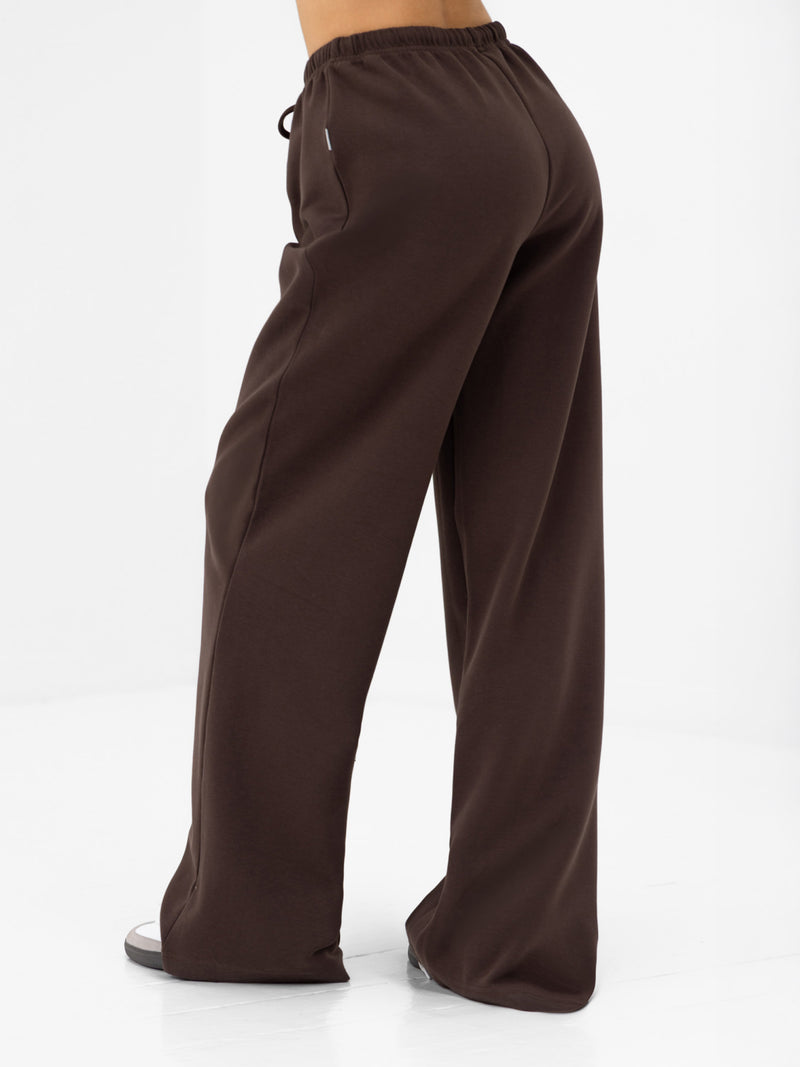 Emmy Wide Leg Trousers - Mocha Brown