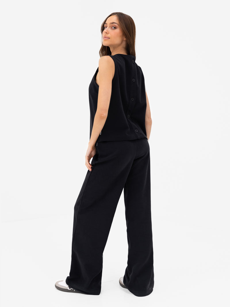 Emmy Button Up Vest - Black