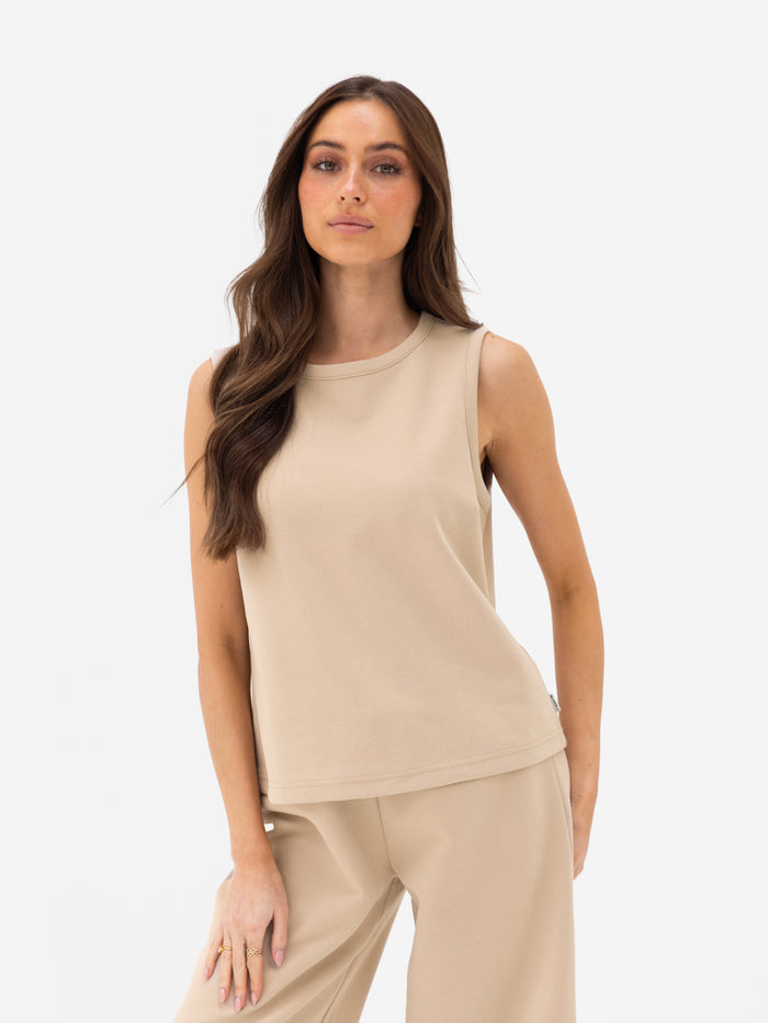Emmy Button Up Vest - Light Tan