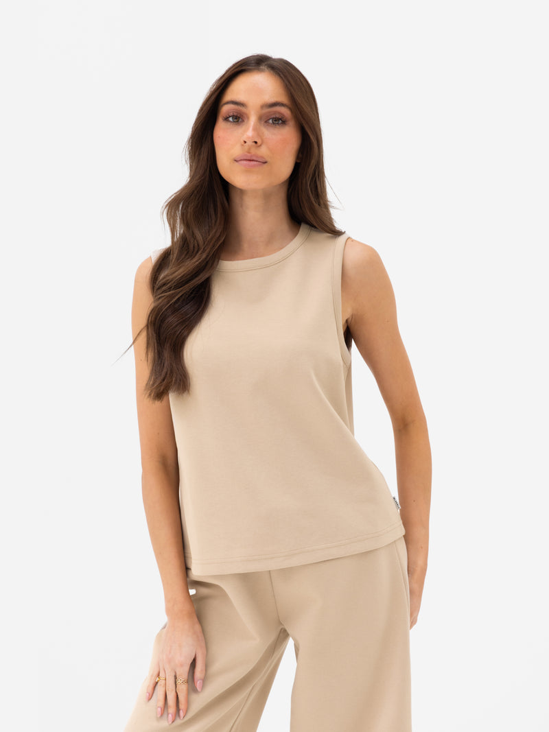Emmy Button Up Vest - Light Tan