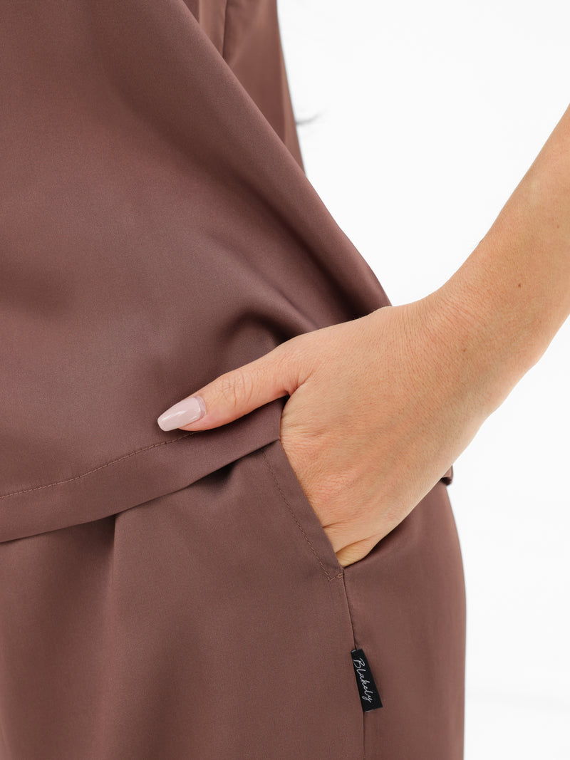 Thalia Satin Trousers - Mauve