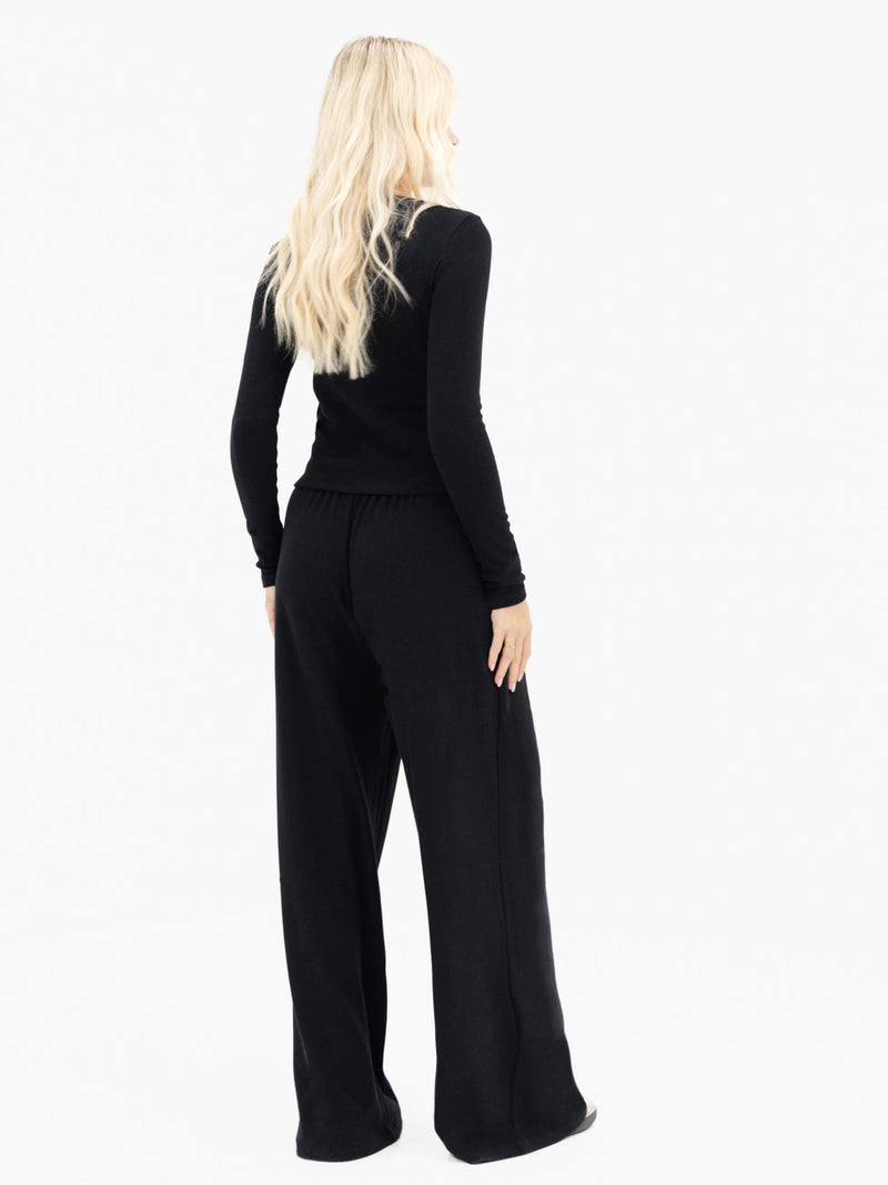 Ebony Wide Leg Trousers - Black