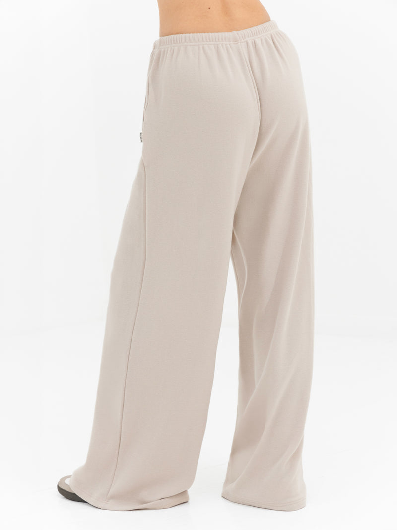 Ebony Wide Leg Trousers - Light Stone