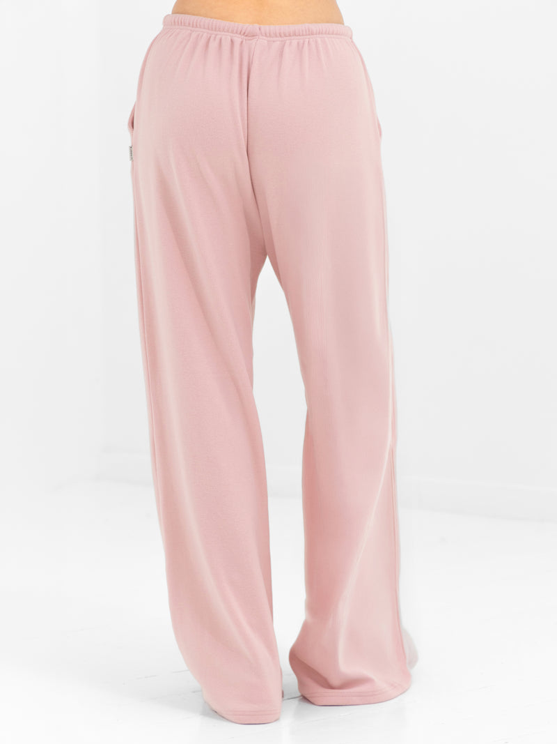 Ebony Wide Leg Trousers - Soft Rose