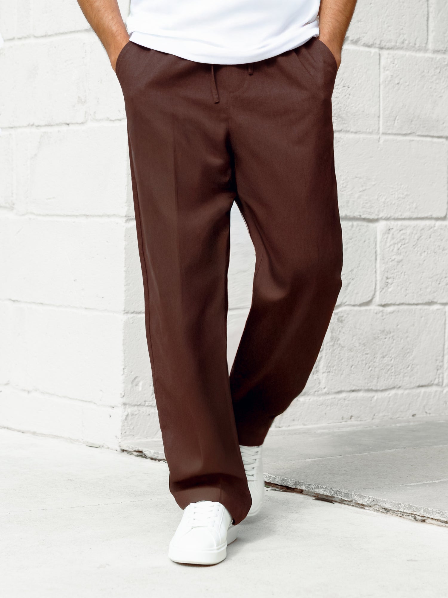 TimcInc.TPW PantsCorduroy DarkBrown サイズL Buy Blakely Mens Dark Brown Jude Relaxed Linen Trousers | Free