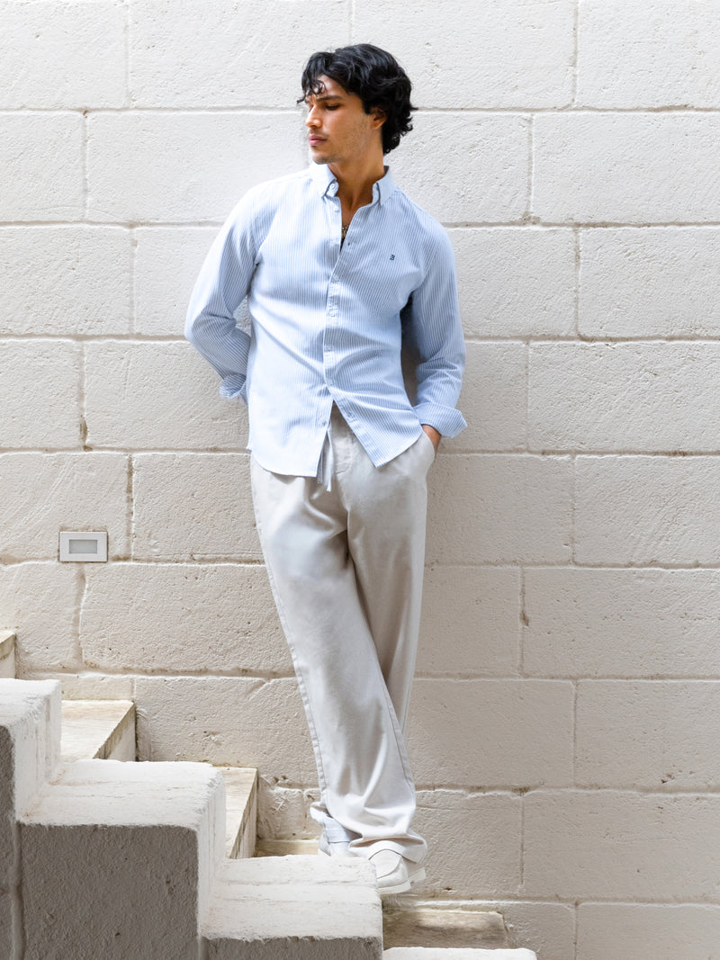 Jude Relaxed Linen Trousers - Light Beige